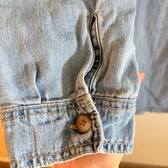 Light Wash Denim Dress with Front Pockets - Picture 4 of 4